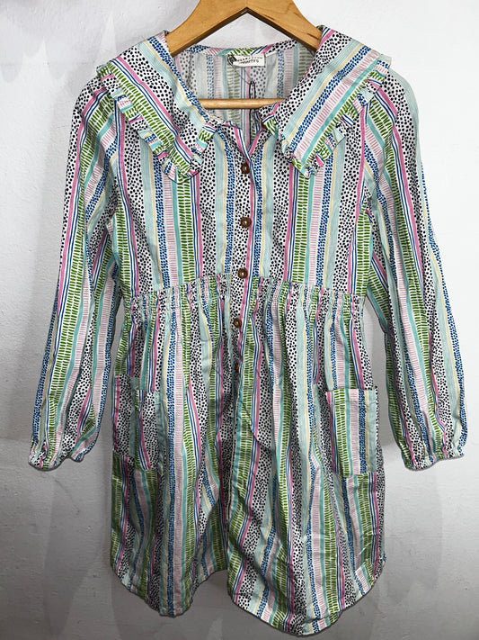 Dots stripes funky dress 8-9y