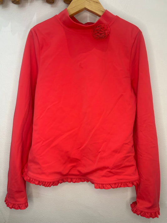 Peach frilly rashguard 7-8y