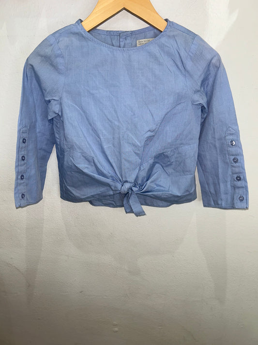 Blue tied blouse 5y