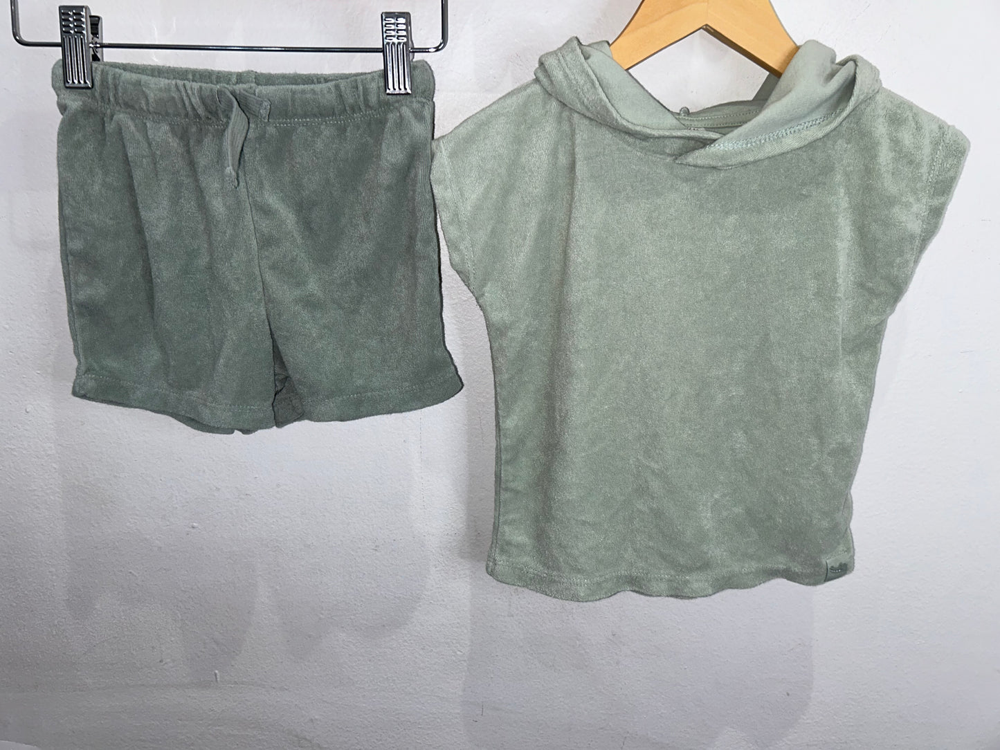 Dino hood terry set 12-18m