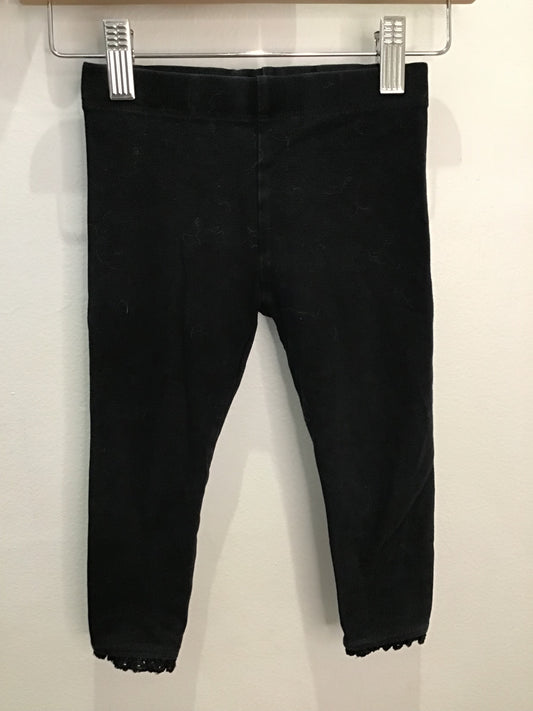 Lace detail black leggings 18-24m