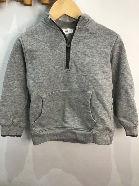 Sweater grey quarter zip 3-4y