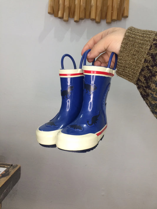 C4 blue dino rainboots