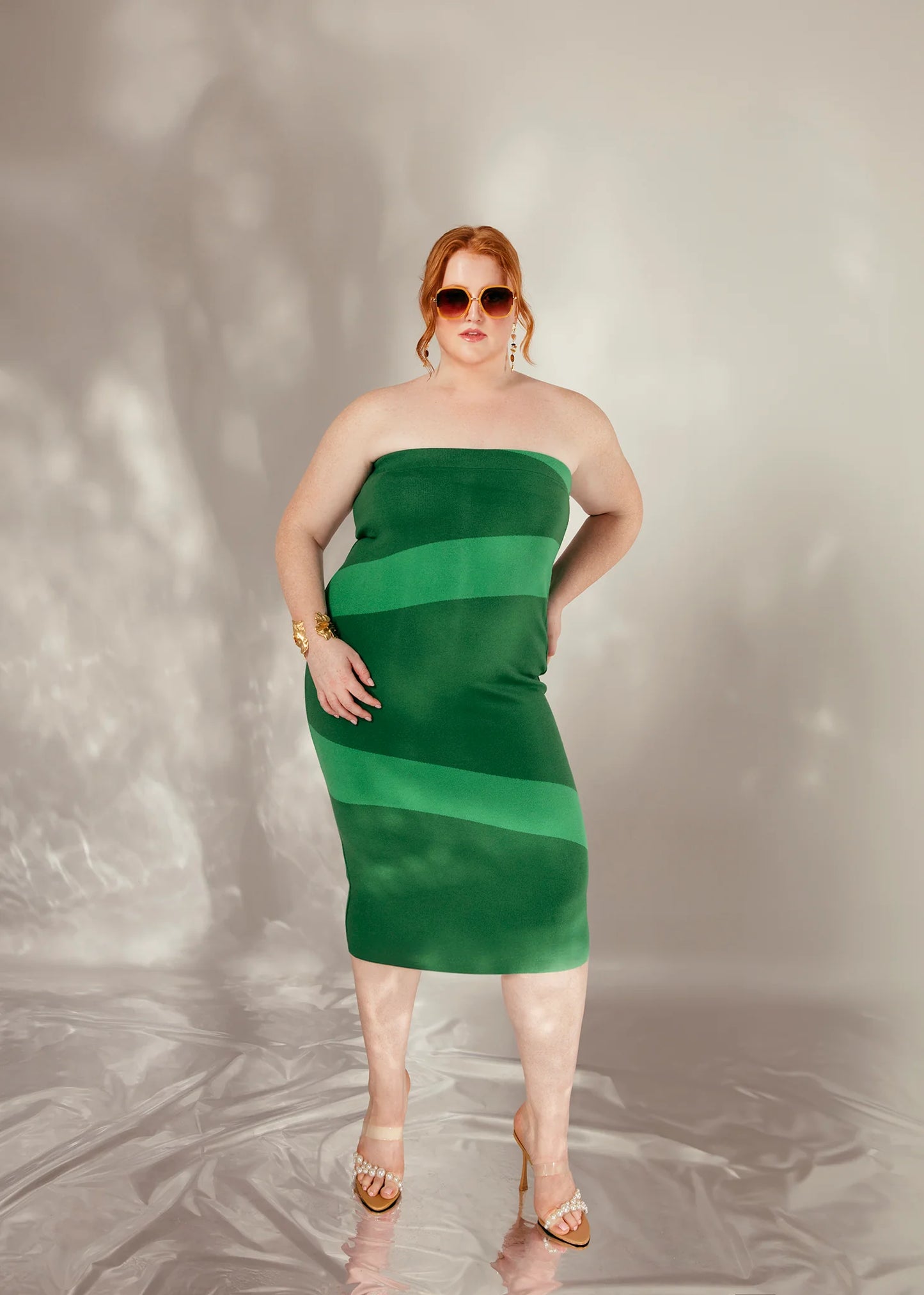 Green knit bandage dress (VGUC) S