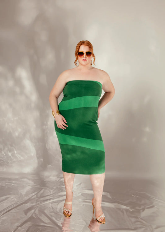 Green knit bandage dress (VGUC) S