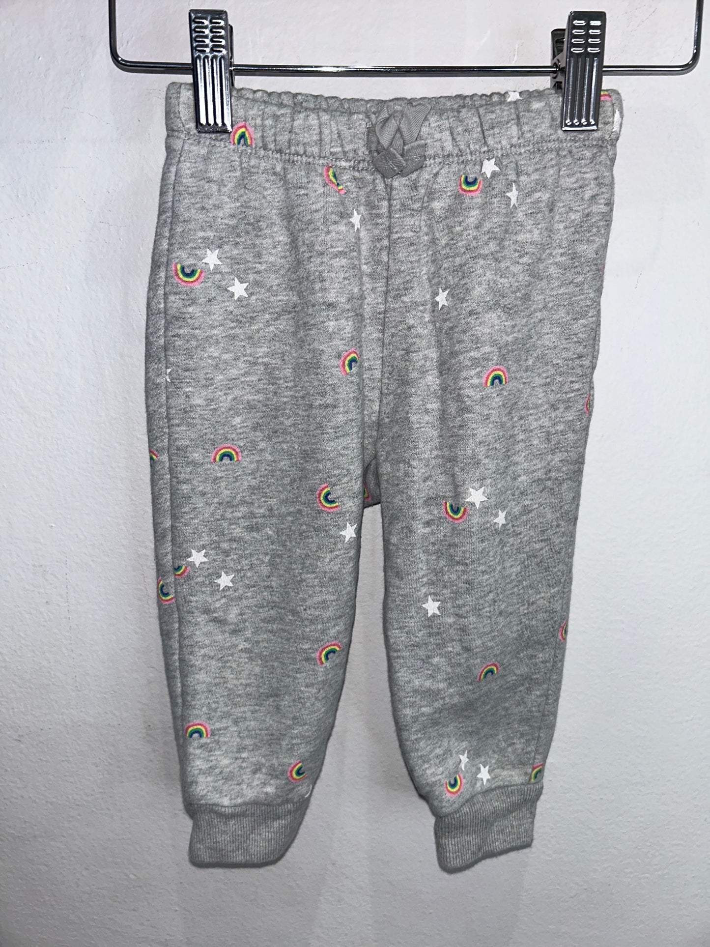 Grey joggers with rainbows and stars 12-18m