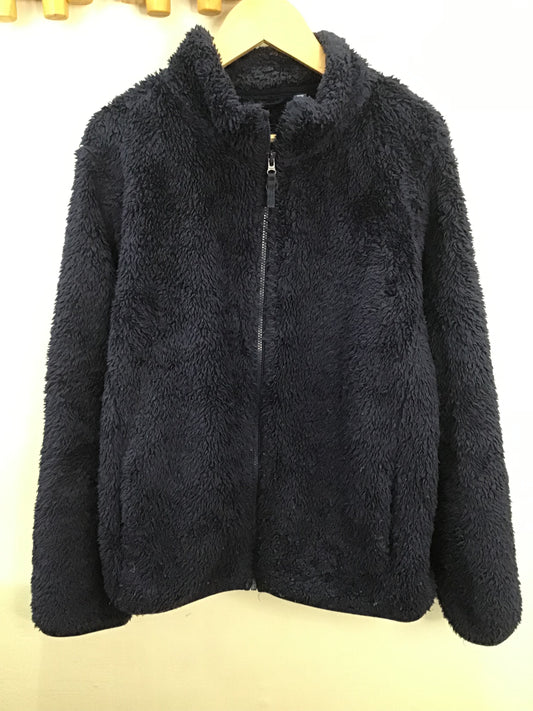 Blue furry zip up 11-12y