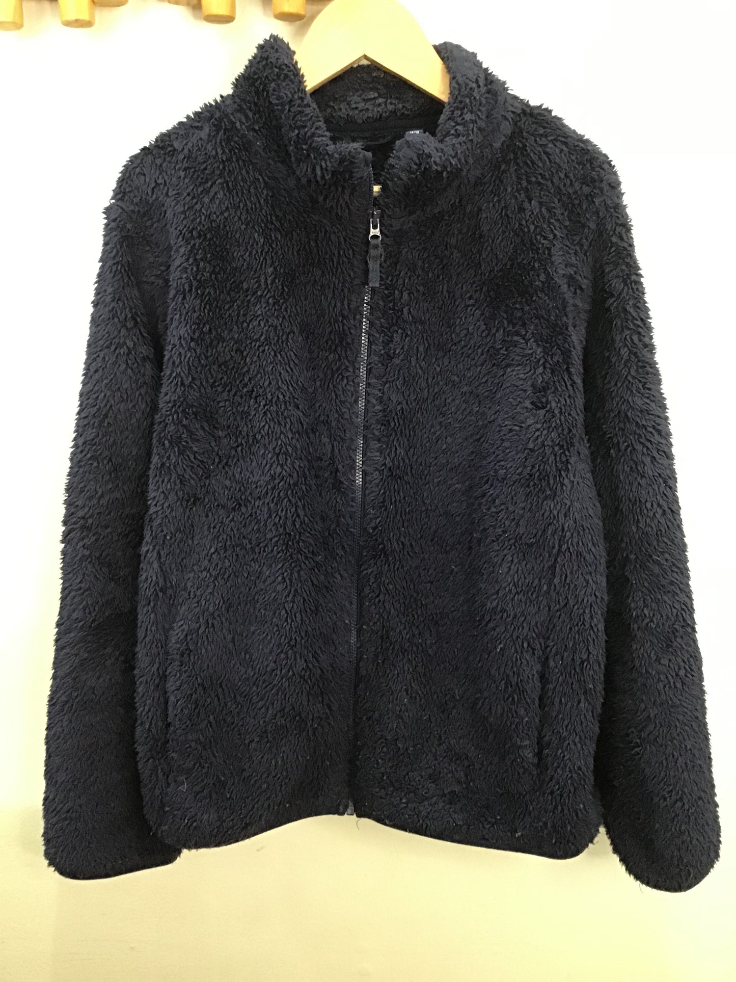 Blue furry zip up 11-12y