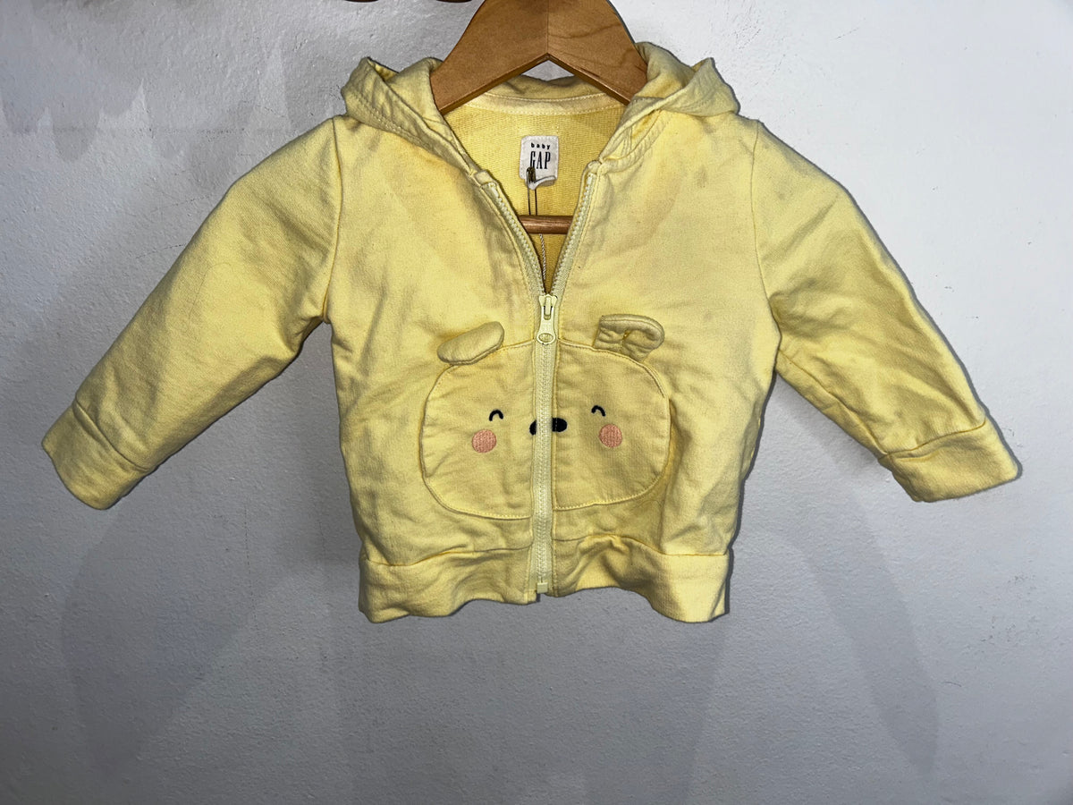 Yellow bear sweatshirt 6-12m