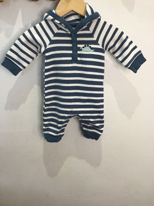 Striped hooded romper newborn