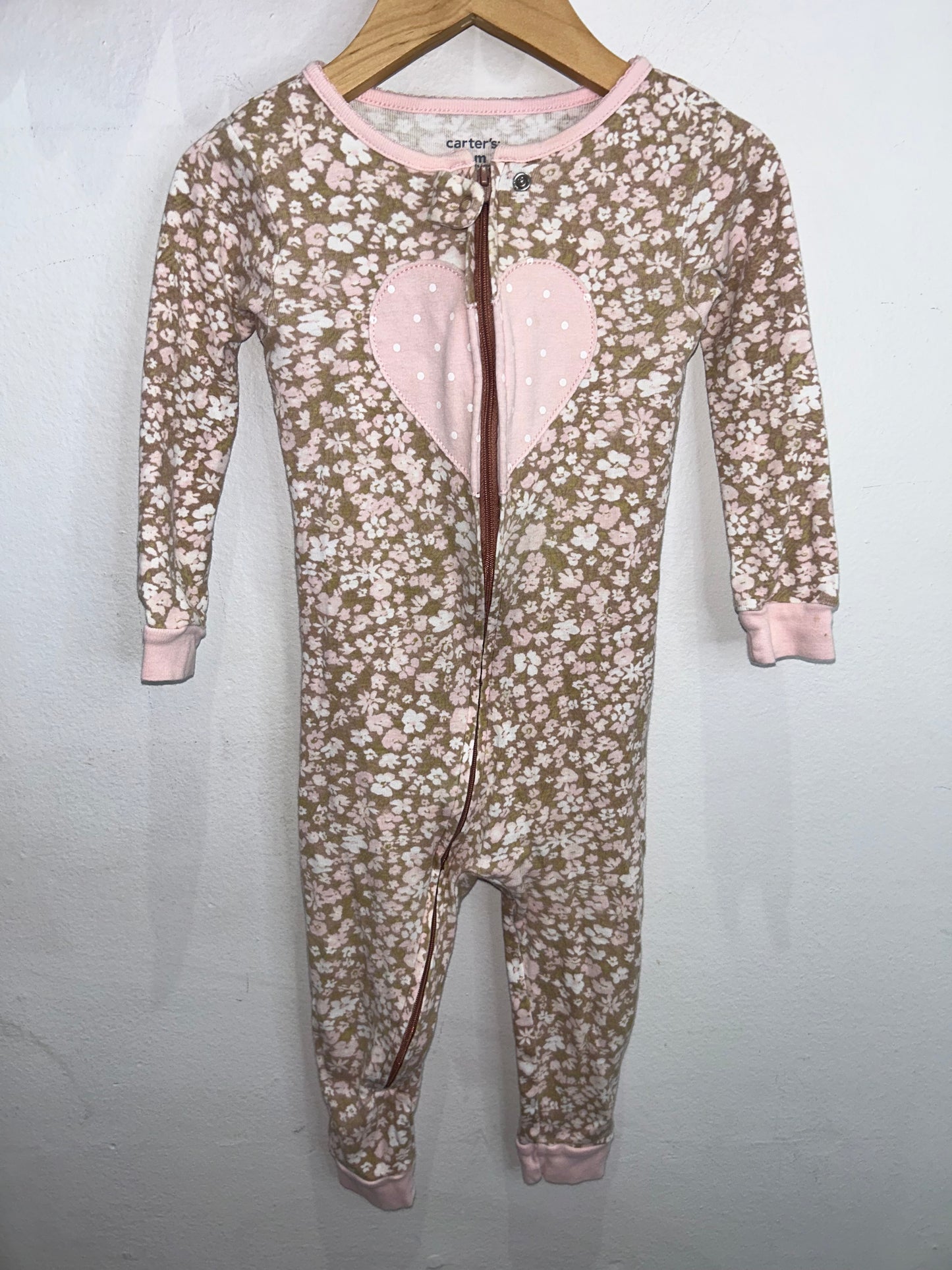Hearts brown floral sleeper 24m