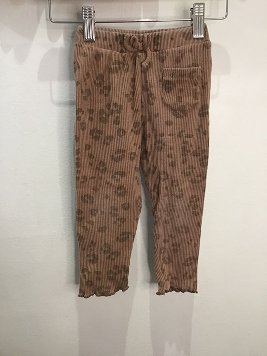 Brown leopard ribbed pants 18-24m
