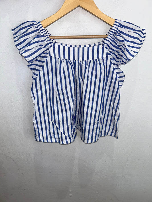 Blue stripe blouse 6-7y NEW