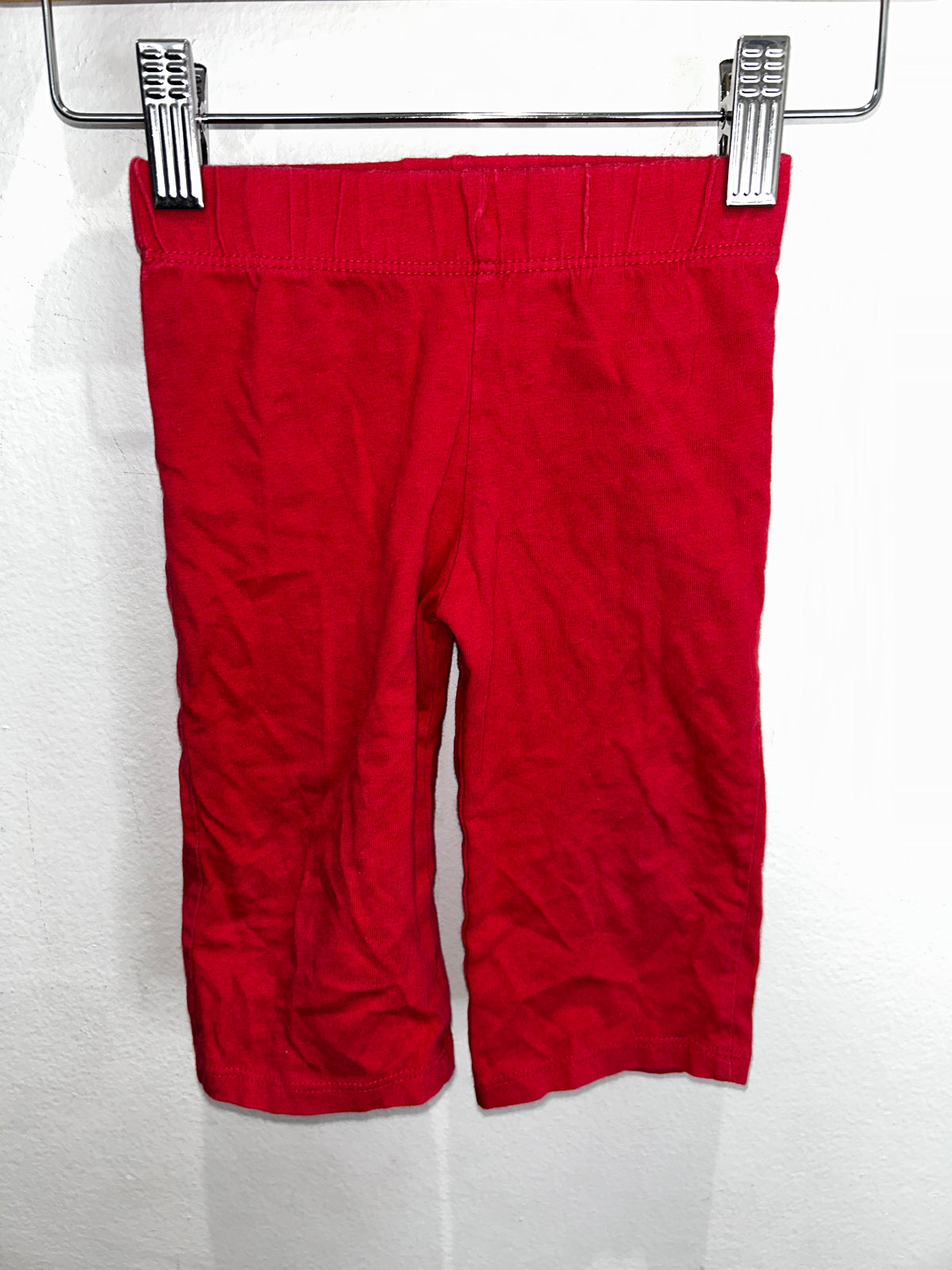 Red wide leg pants with heart pocket 9m