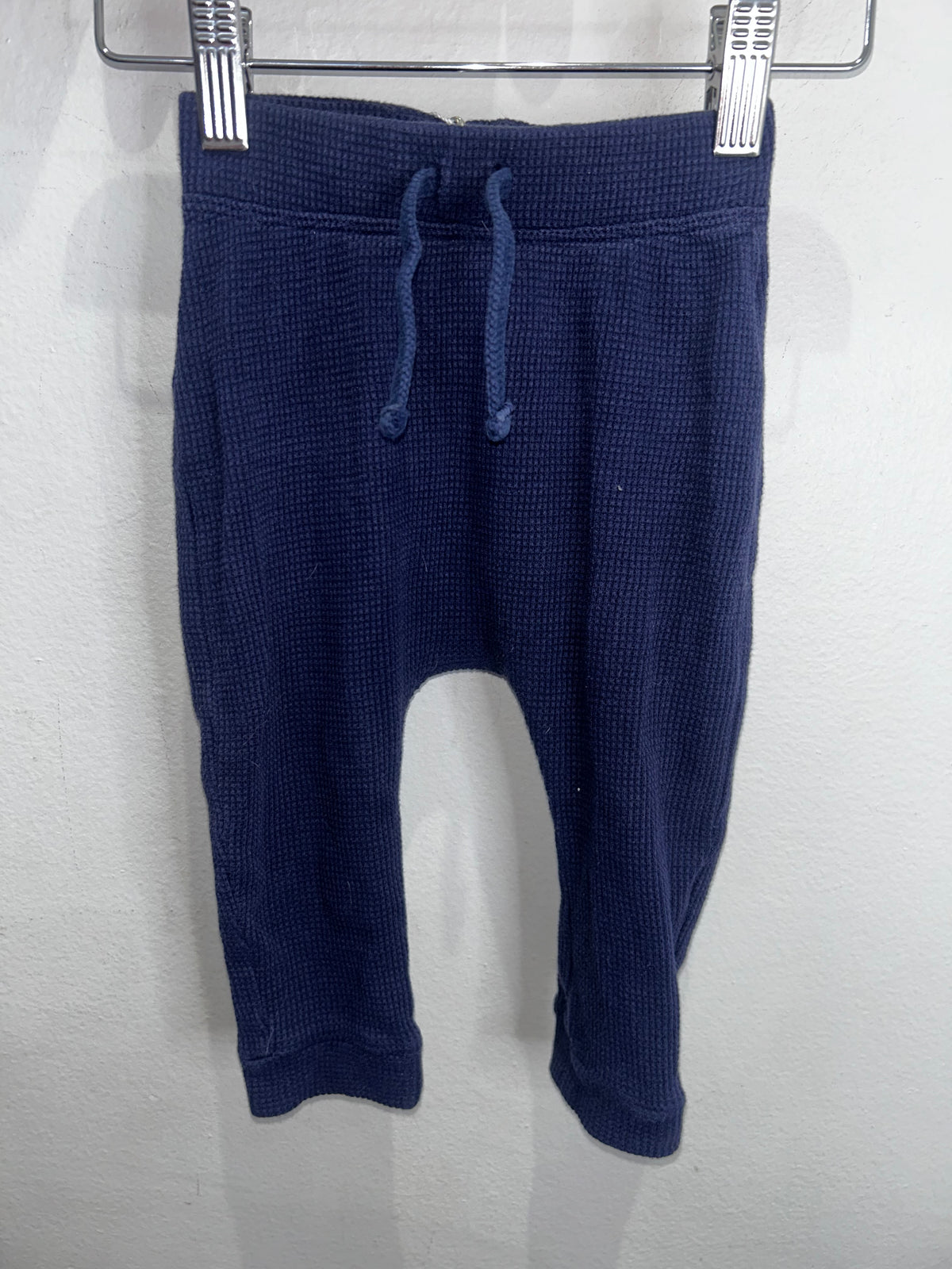 Blue waffle drop crotch pants 12-18m