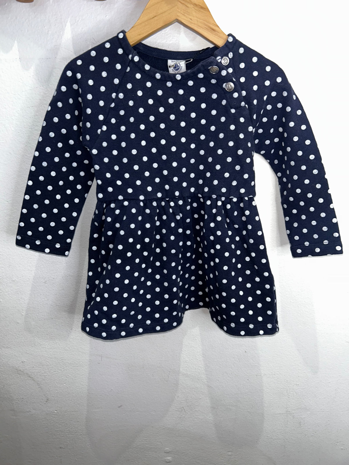 Navy dots pullover dress 3y