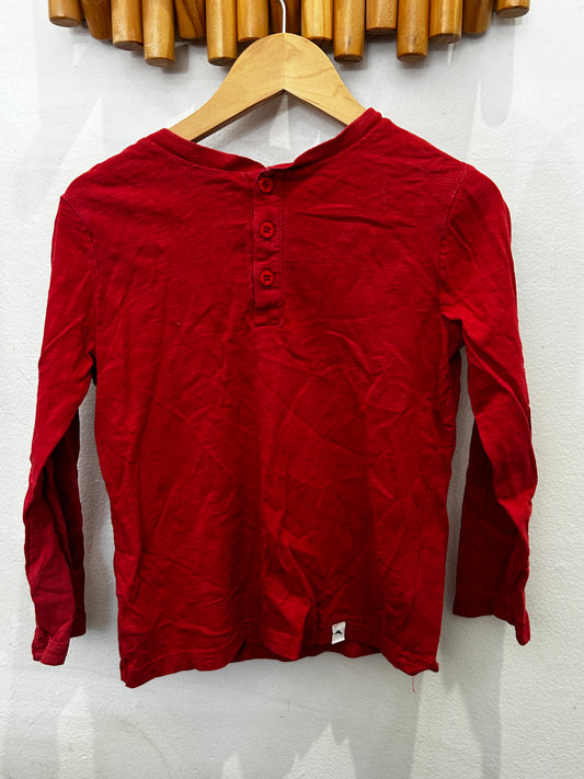 Red henley 5-6y