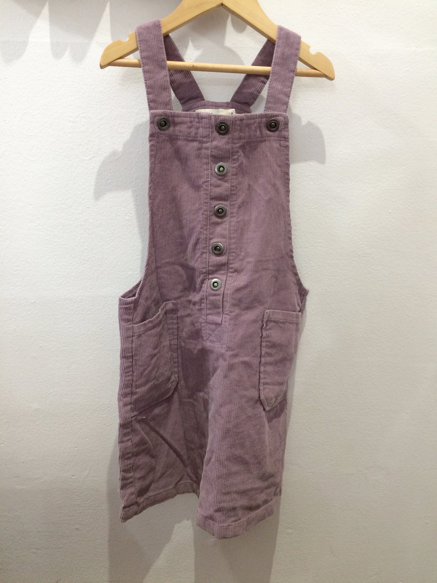 Purple corduroy pinafore 7-8y