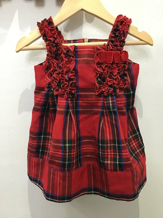 Tartan skirt romper 6-9m