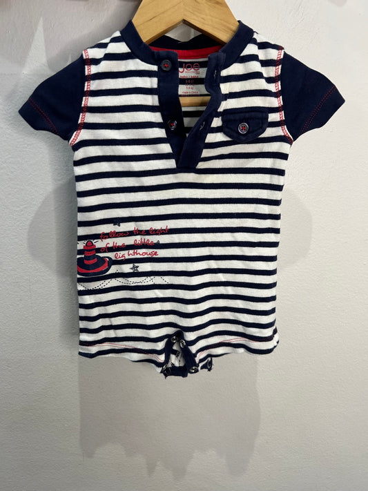 Lighthouse shorty romper 3-6m