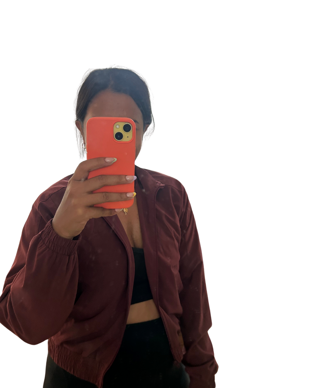 Maroon activewear zip-up XS