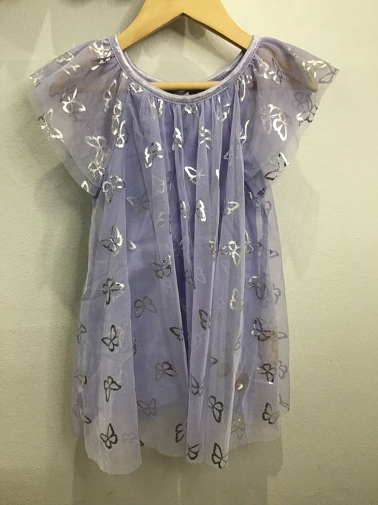 Purple tulle sparkly butterfly dress 2y