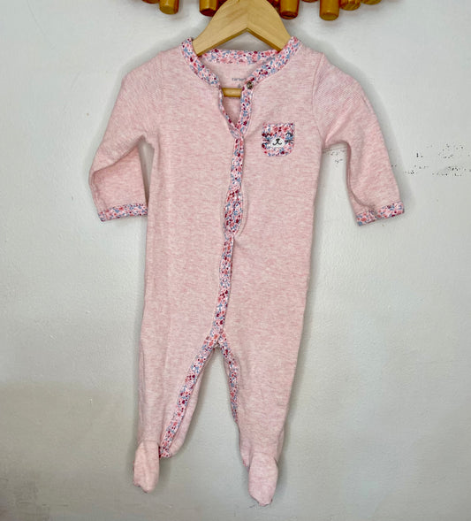 Pink waffle sleeper 6m