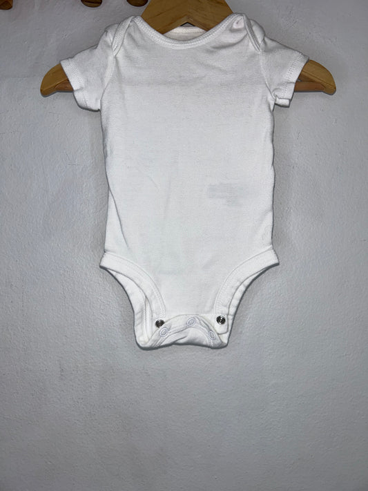 White short sleeve onesie 3m