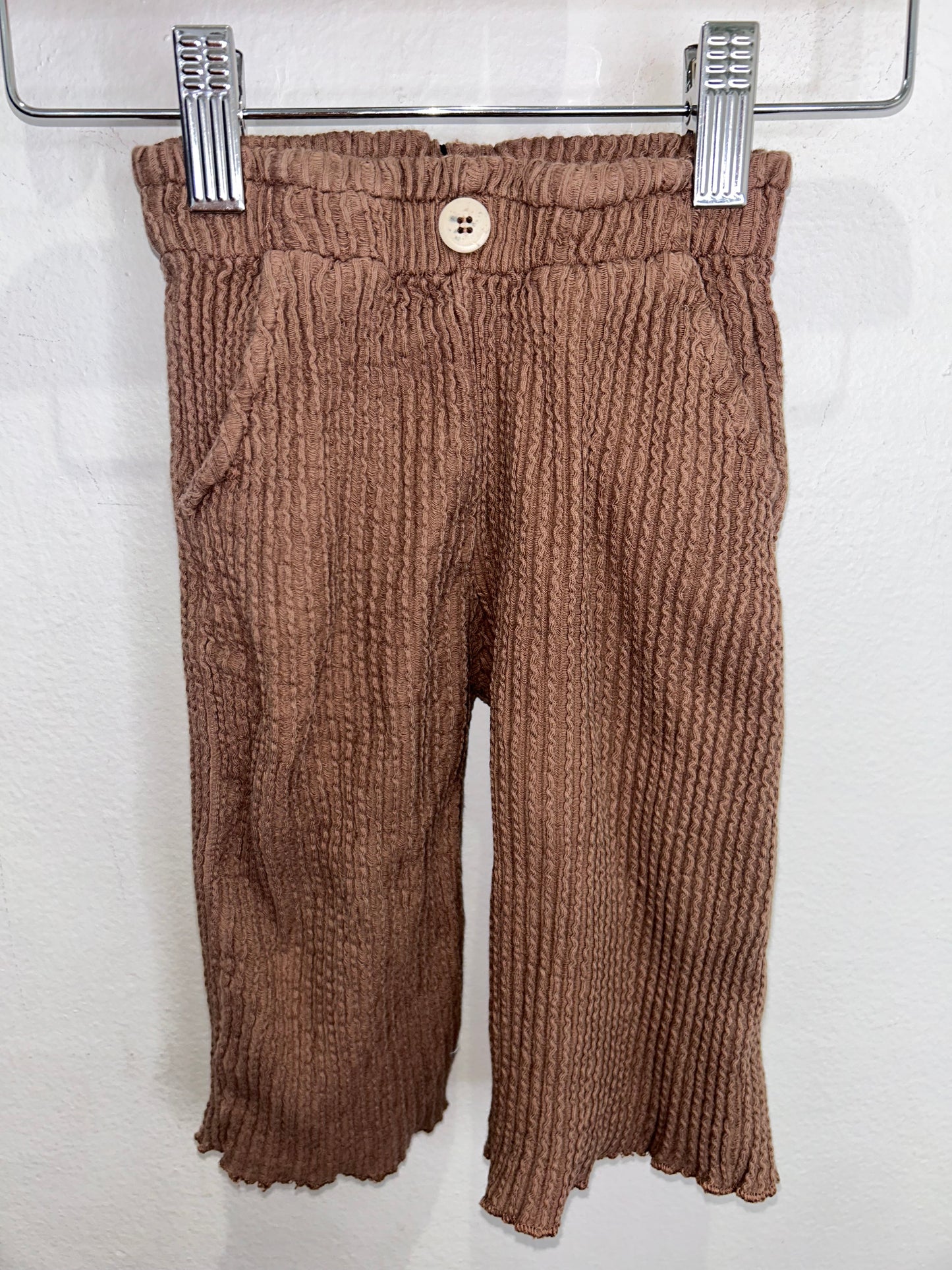 Brown texture wide leg pants 12-18m