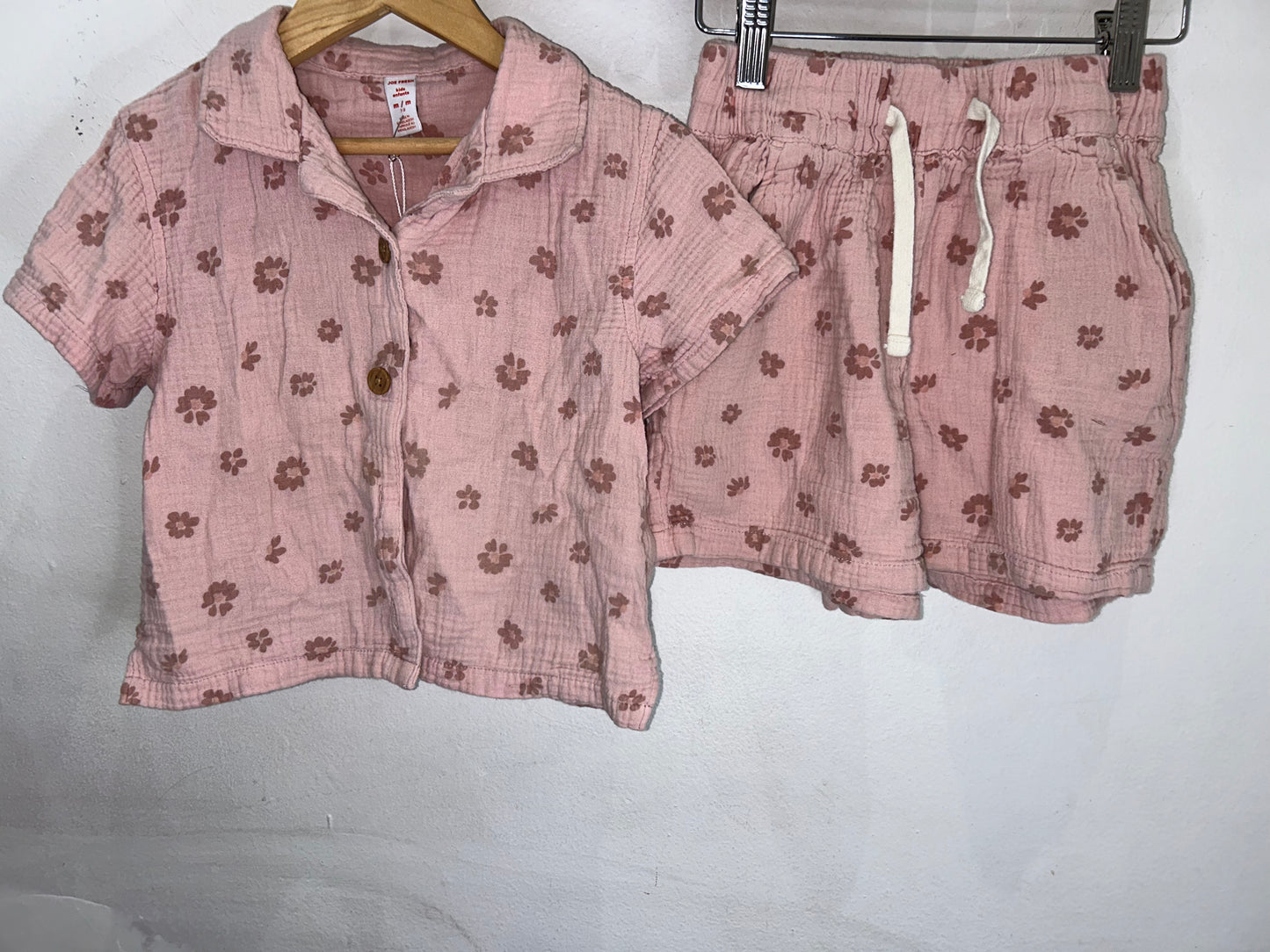 Pink floral texture set 7-8y