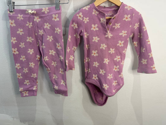 Purple flowers waffle set 12-18m