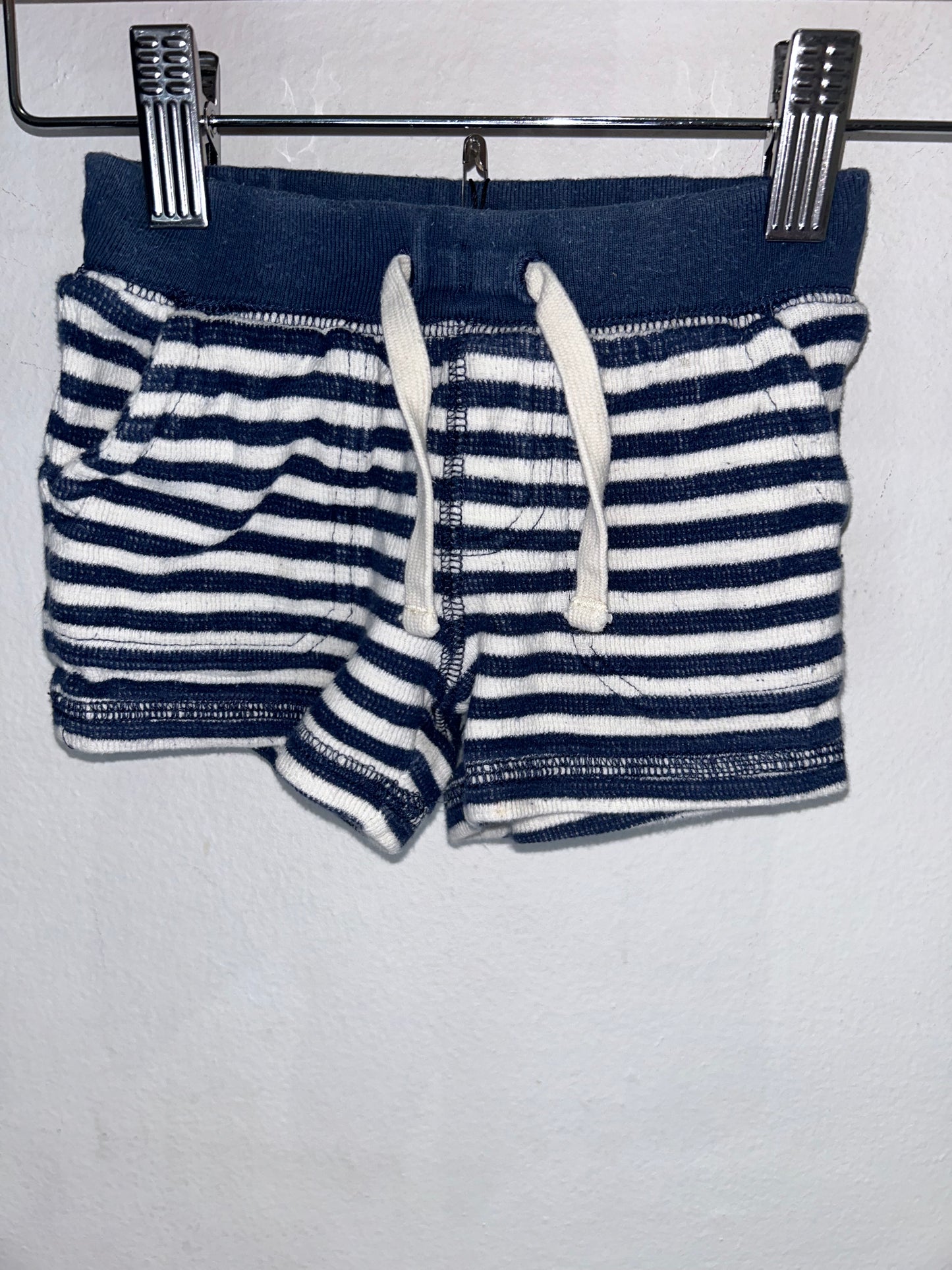 Blue and White Stripe Shorts 6-12m