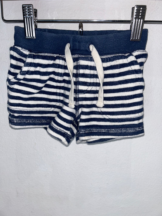 Blue and White Stripe Shorts 6-12m