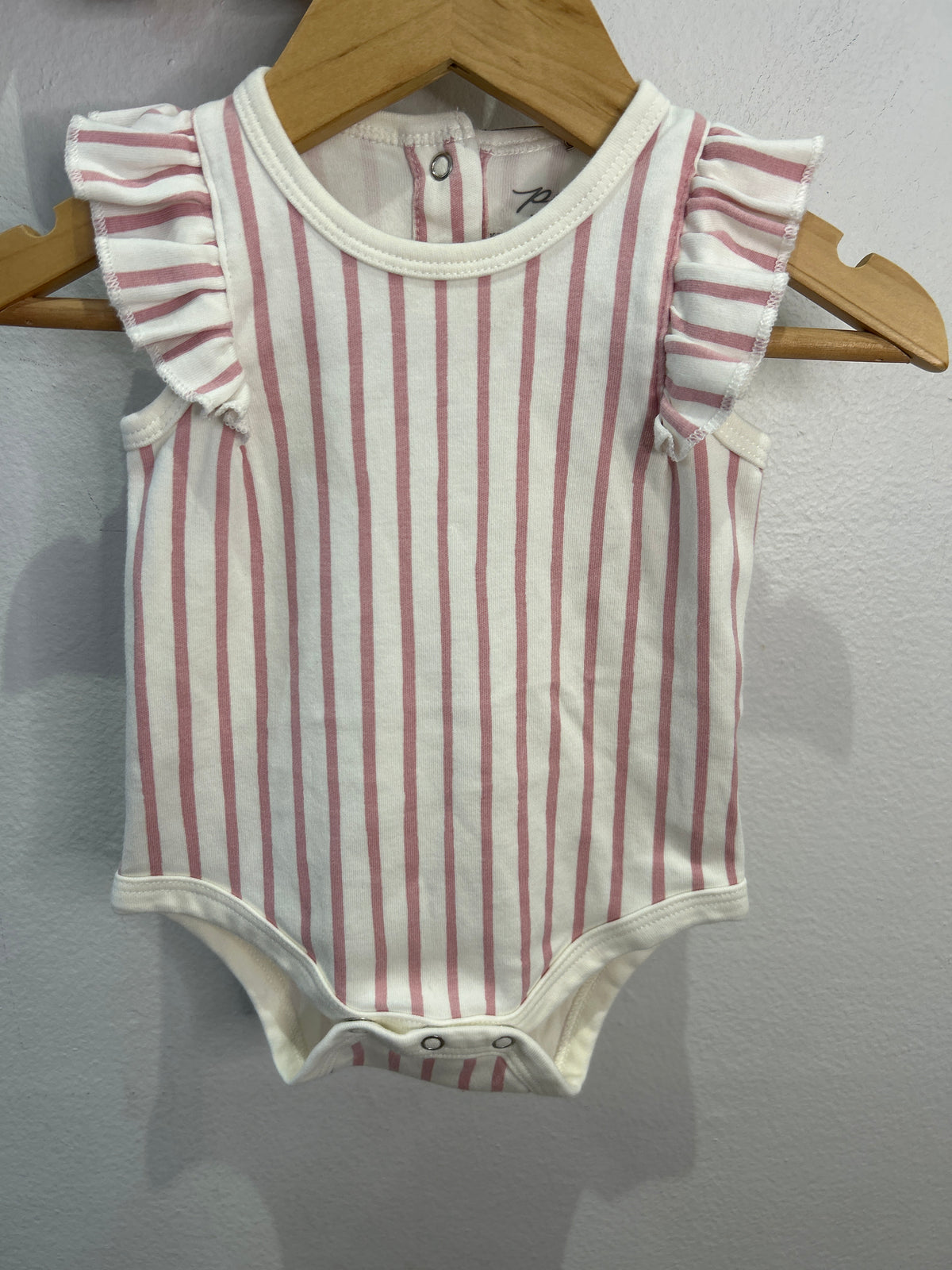 Pehr pink stripe onesie 3-6m