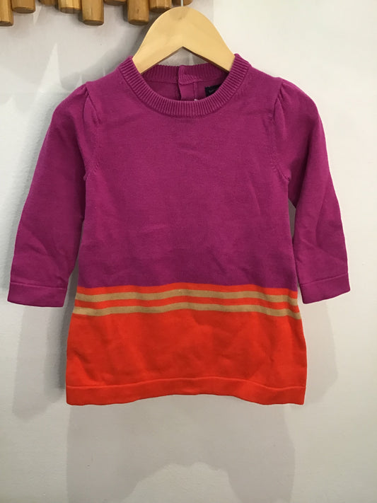 Magenta and orange sweater dress 6-12m NEW