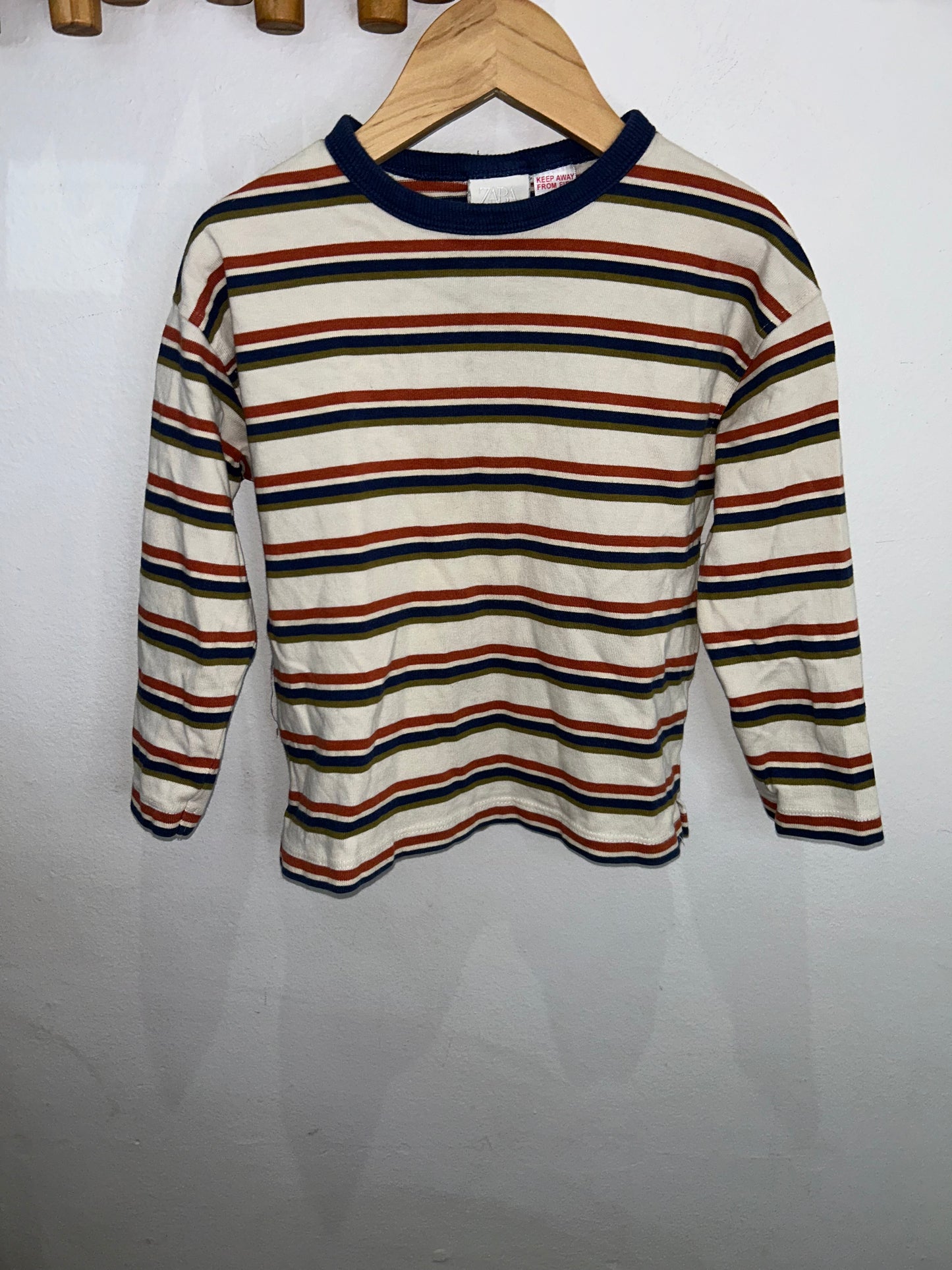Rust and brown striped tee 3y
