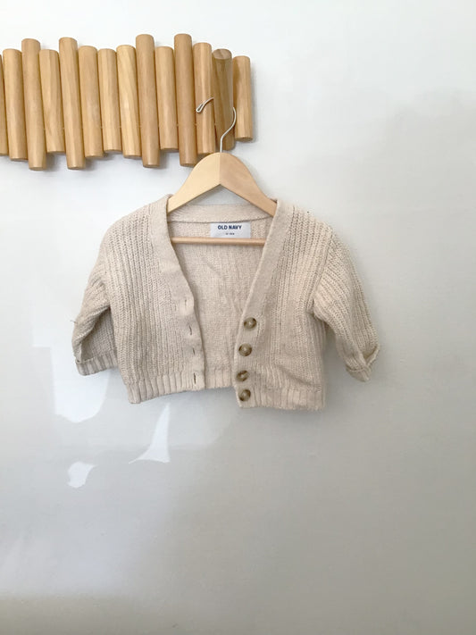 Cream crop knit sweater 12-18m