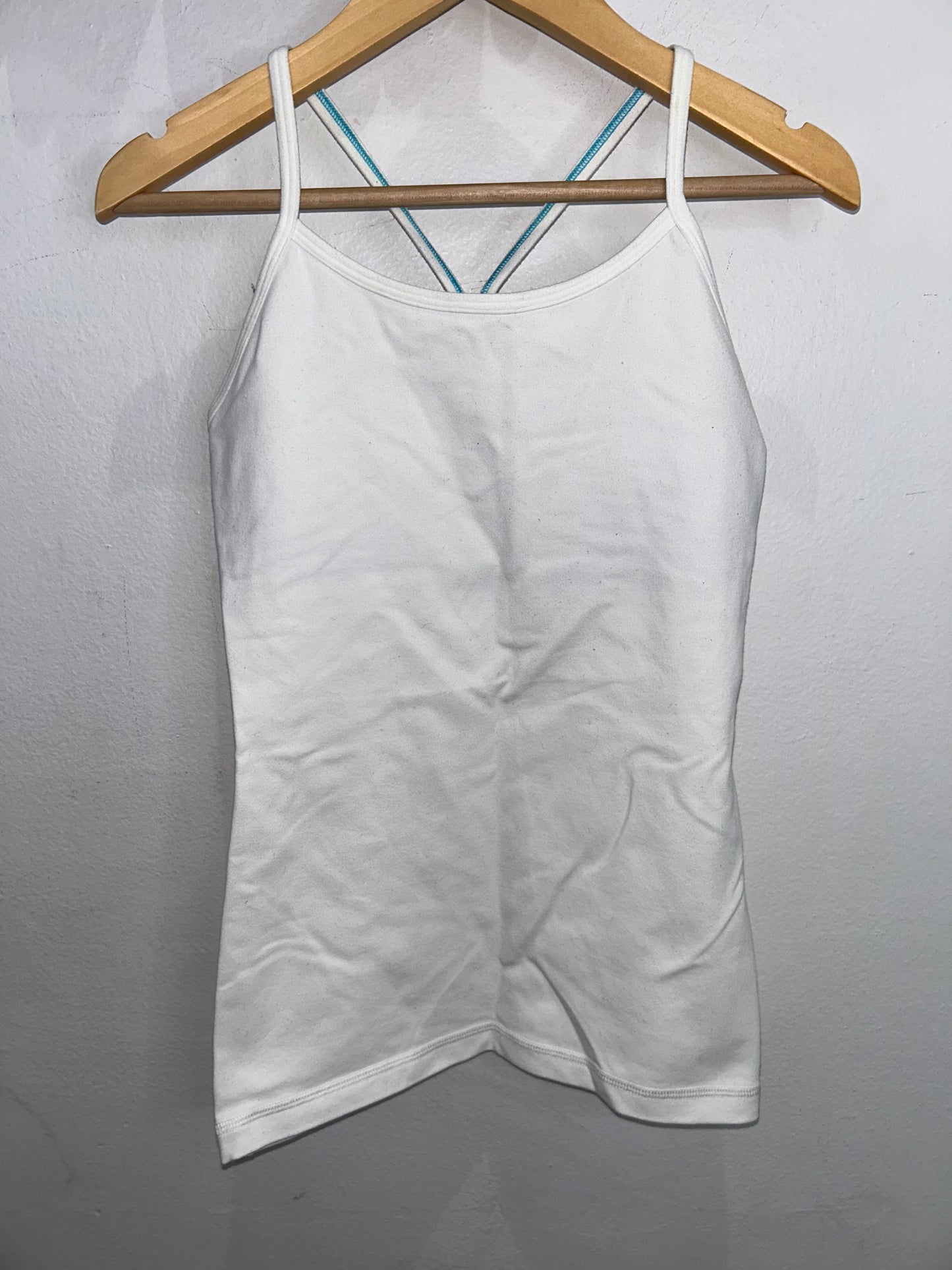 Racerback white activewear tee 10y