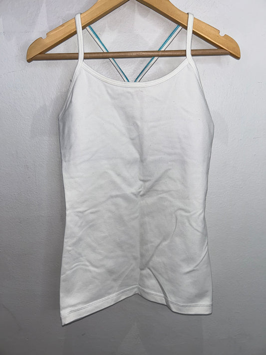 Racerback white activewear tee 10y
