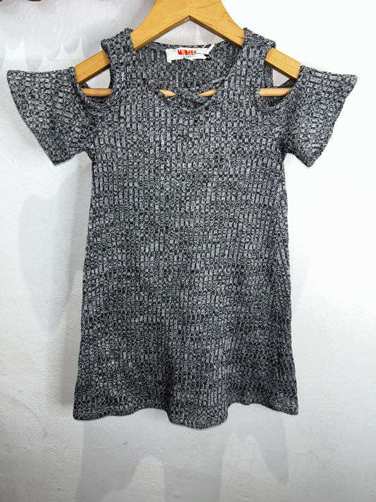 Grey knit dress 2-3y