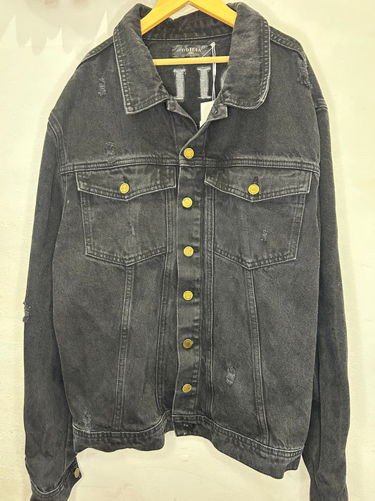Black denim jacket- adult L