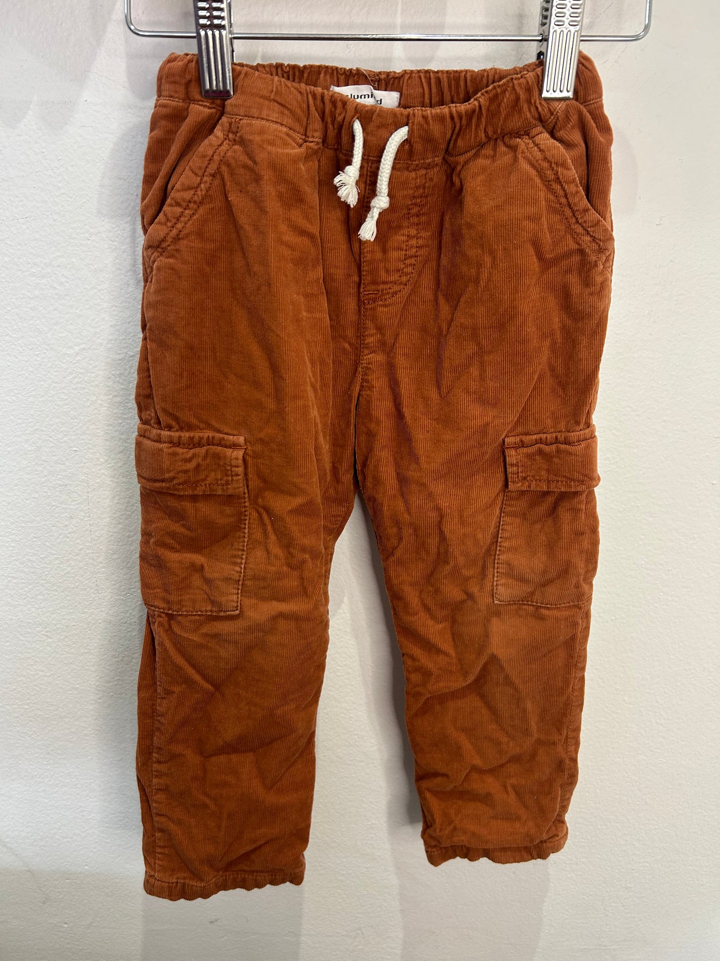 Brown corduroy cotton-lined joggers 2y