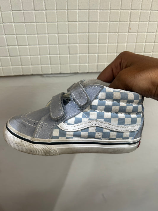 C8 blue checkered Vans