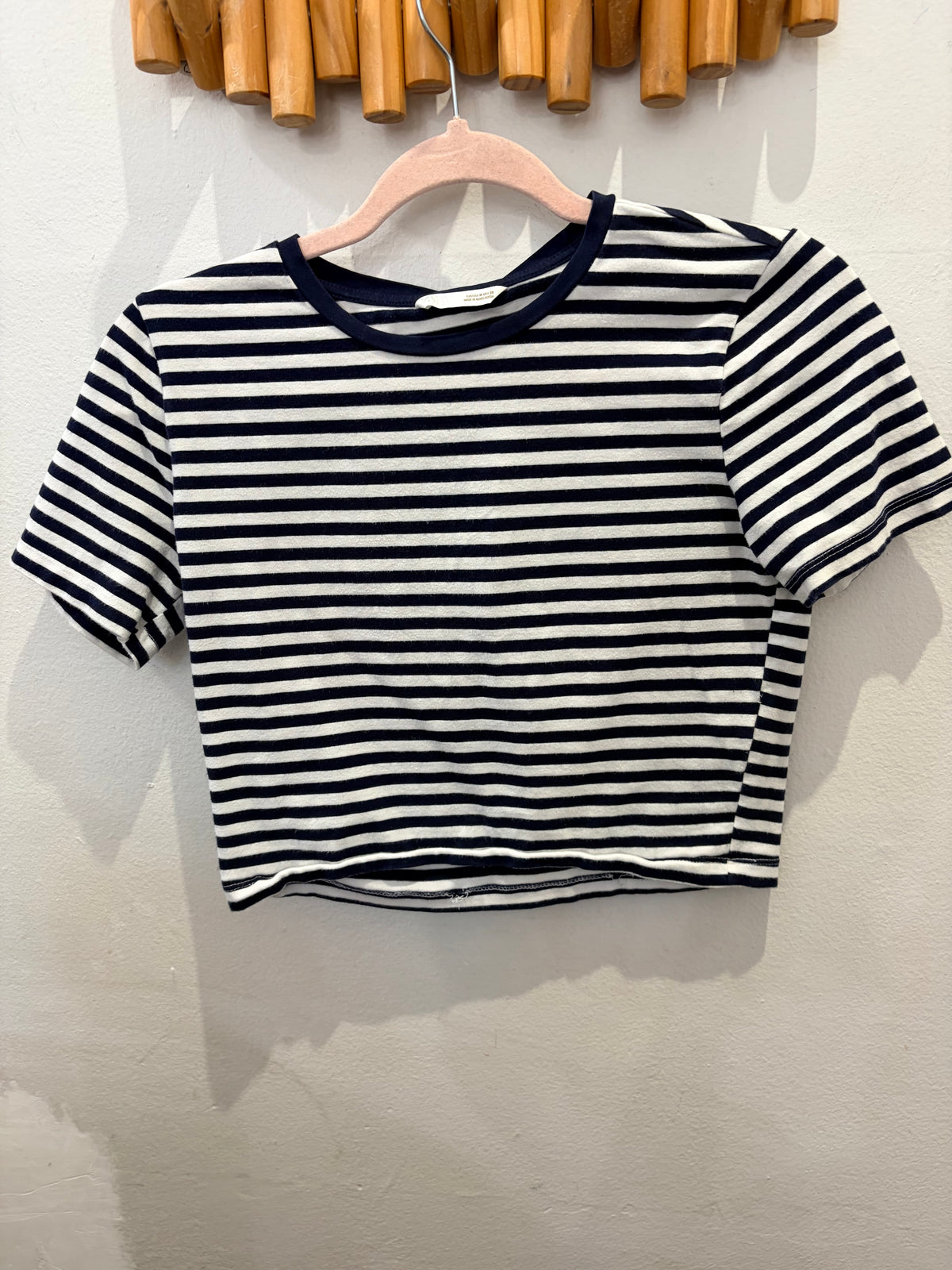 Blue stripes thick tee- adult M