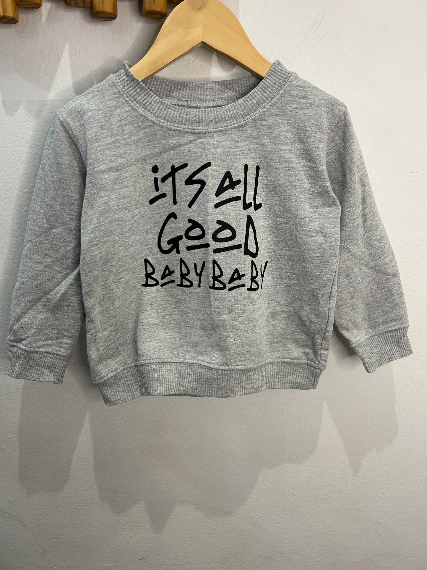 It's all good baby baby sweater 2y