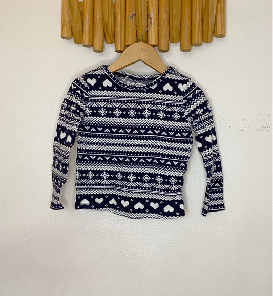 Blue print waffle knit 3y