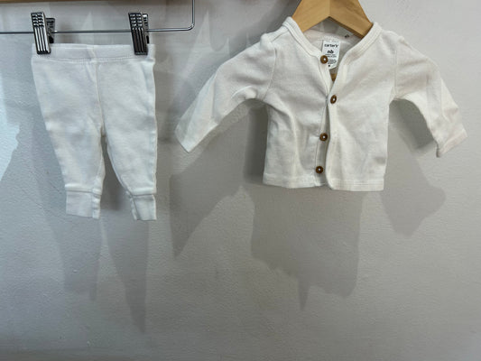 White ribbed set newborn