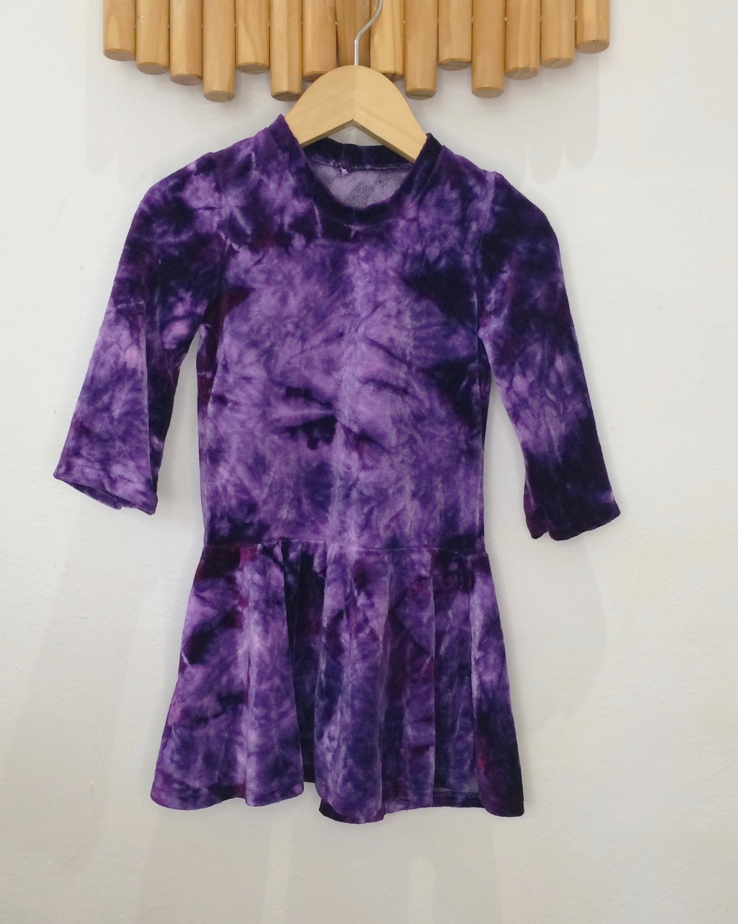 Purple brushed terry dress 2-3y