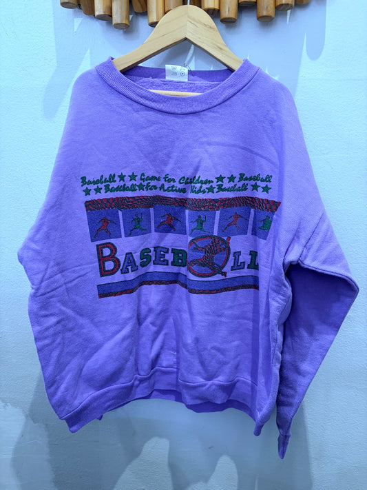 Vintage purple baseball pullover - adult S