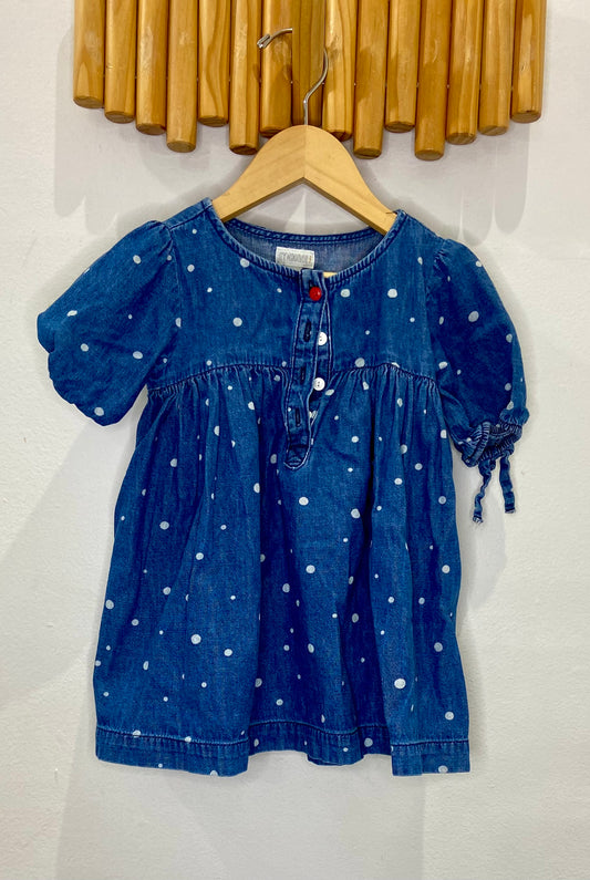 Dots denim dress 18-24m